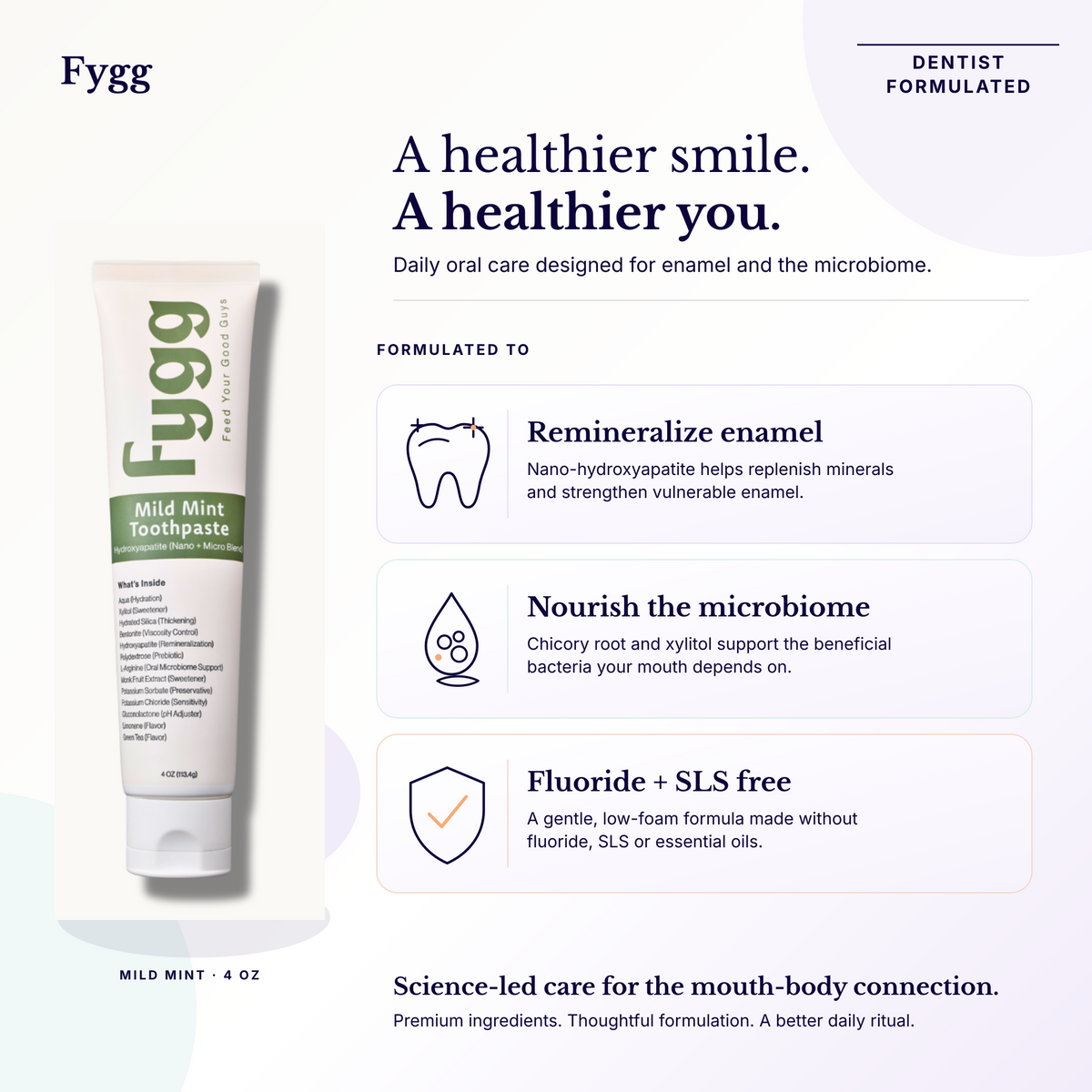 Nano-Hydroxyapatite Toothpaste with Prebiotics | Mild Mint – Fygg