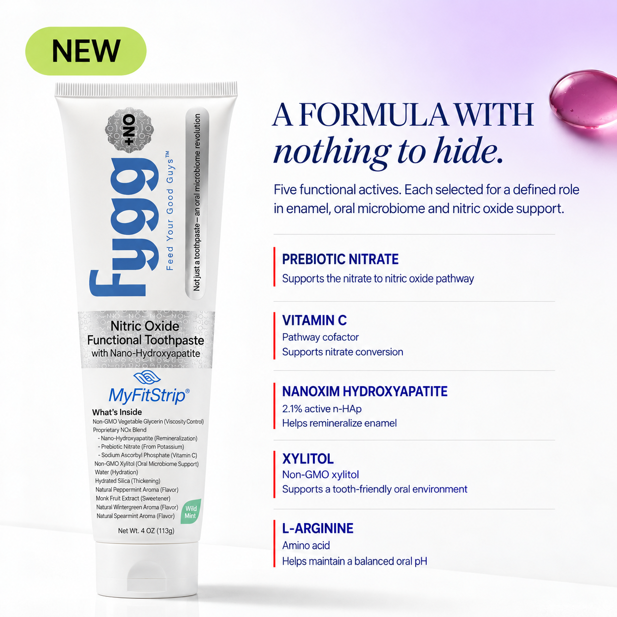 
                  
                    Nitric Oxide Functional Toothpaste with Nano-Hydroxyapatite | Wild Mint
                  
                